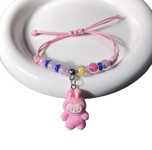 Brățară Reglabilă Cu Mărgele Colorate Și Pandantiv Tip Labubu Baby | izideal