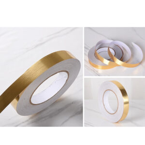 banda adeziva decorativa pentru acoperirea rosturilor gresie si faianta rola 50m x 10mm auriu cbd coral best deals 355084