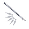 bisturiu tip cutter pentru diverse activitati cutter metalic de precizie cu 5 lame de rezerva argintiu cbd coral best deals 495989