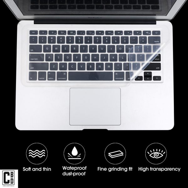folie de protectie pentru tastatura laptop din silicon transparent reutilizabila dimensiune universala cbd coral best deals 085157