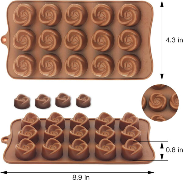Forma Din Silicon, Model Flori De Trandafir Pentru Ciocolata De Casa, | izideal
