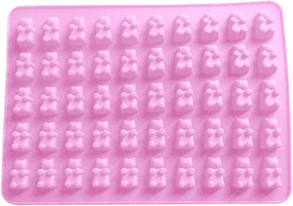 Formă Silicon Ursuleți Haribo - 50 Jeleuri, 18.7×13.7×1 Cm, Roz, | izideal
