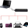 hub cu 7 porturi usb cu transfer super rapid 480mbps hi speed buton on off negru cbd coral best deals 566735