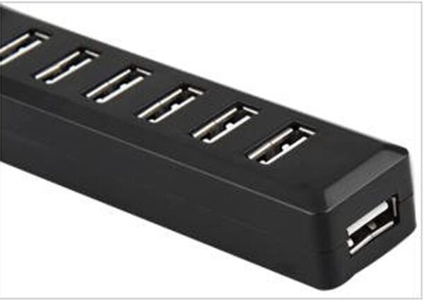 hub cu 7 porturi usb cu transfer super rapid 480mbps hi speed buton on off negru cbd coral best deals 764003