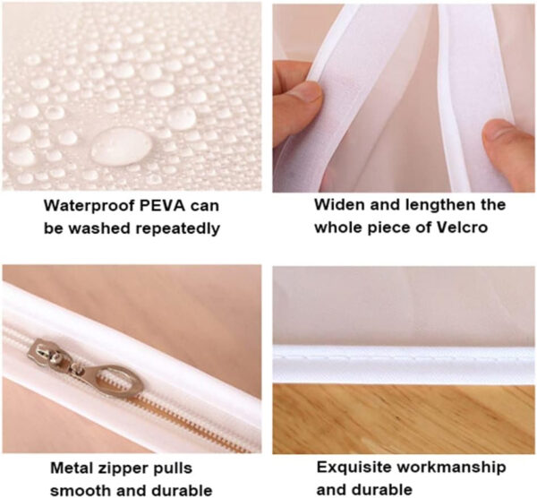 husa protectie haine pentru dressing sau sifonier material premium impermeabil 50 x 80 x 90 cm alb cbd coral best deals 997936
