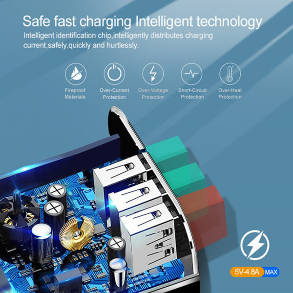incarcator retea 3x usb cu multiple protectii ultra fast charge qualcomm 3 0 negru cbd coral best deals 168907