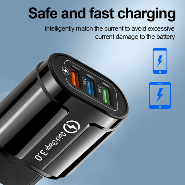 incarcator retea 3x usb cu multiple protectii ultra fast charge qualcomm 3 0 negru cbd coral best deals 490350