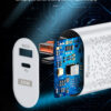 incarcator retea cu 2 porturi usb ultra charge 1x usb 3 0 si 1x usb tip csi priza inteligent cu incarcare super rapida compatibil universal alb 599014