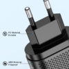 incarcator retea cu 2 porturi usb ultra charge 1x usb 3 0 si 1x usb tip csi priza inteligent cu incarcare super rapida compatibil universal negru 726348