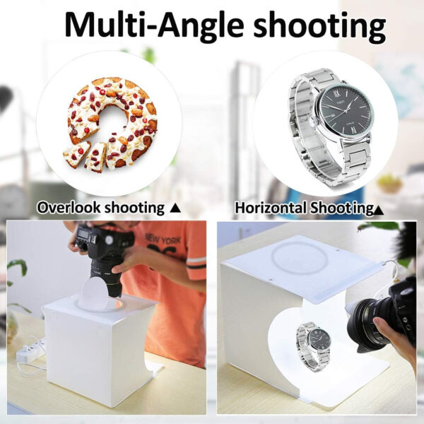 mini studio foto pentru fotografii de produs cu 2 benzi led si 6 fundaluri colorate premium cbd coral best deals 367681