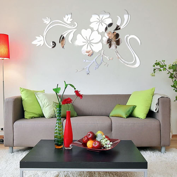 oglinzi acrilice autoadezive pentru design si decor interior stickere model cu flori decorative 60 x 80 cm cbd corl best deals 566403