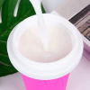 pahar pentru facut slushy milkshake si suc inghetat compatibil congelator 250ml cu lingura si pai 2in1 silicon premium albastru cbd coral best deals 011404