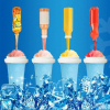 pahar pentru facut slushy milkshake si suc inghetat compatibil congelator 250ml cu lingura si pai 2in1 silicon premium albastru cbd coral best deals 943744