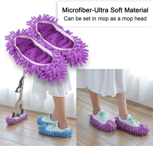 papuci de casa tip mop pentru curatenie podea gresie si parchet marime universala mov cbd coral best deals 403635