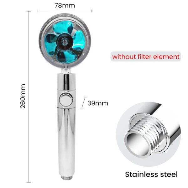 para de dus cu elice si jet cu presiune vortex cap rotativ 360 si buton on off design premium albastru cbd coral best deals 503310