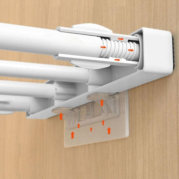 set 10 suporti autoadezivi pentru agatat suspendat polite si rafturi dulap 12 cm transparent 685601