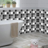 set 19 stickere decorative pentru faianta sau perete 10 x 10 cm negru mat autoadeziv mozaic 643178
