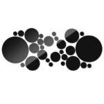 set 31 oglinzi acrilice din pvc autoadezive pentru decorarea peretilor sfere negre 471593