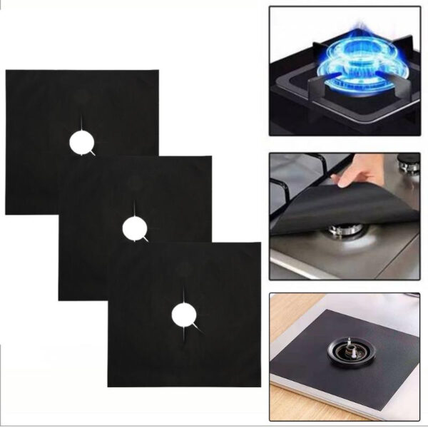 set 4 x folie de protectie reutilizabila compatibilitate universala pentru plita si aragaz 27cm negru premium cbd coral best deals 949657