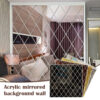 set 58 oglinzi acrilice din pvc in forma de romb autoadezive pentru decorarea peretilor 100 x 100 cm premium cbd coral best deals 644729
