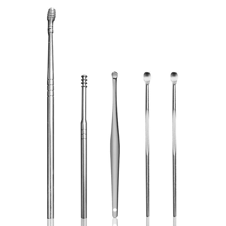 set 6 piese pentru curatarea ingrijirea si igiena urechilor din otel dermatologic gri cbd coral best deals 512677