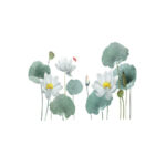 sticker autocolant decorativ pentru living si camera flori de lotus 180 x 90 cm 466177