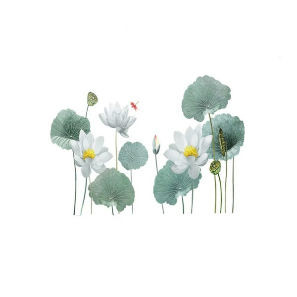 sticker autocolant decorativ pentru living si camera flori de lotus 180 x 90 cm 466177