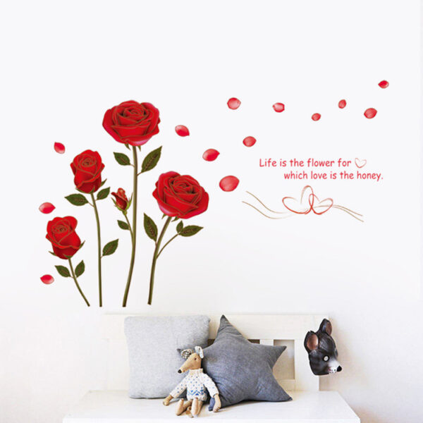sticker decorativ cu trandafiri 155 x 230 cm autocolant premium cbd coral best deals 874784