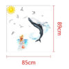 sticker decorativ doamna si balena albastra autocolant premium cbd coral best deals 898091