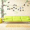 sticker decorativ si 12 rame foto copaci cu pasari 290 x 210 cm cbd coral best deals 964440