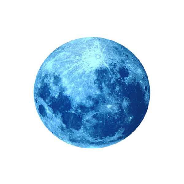 Sticker Fosforescent, Luna, Autoadeziv, 30cm, Albastru, Albastru | izideal