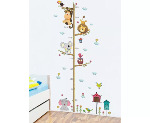 sticker pentru masurare inaltime copii cu animale si pasari salbatice 170cm cbd coral best deals 107287