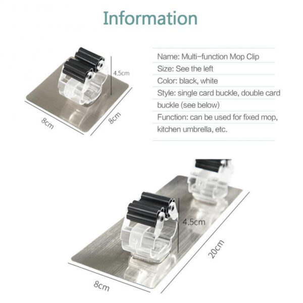 suport adeziv negru 2in 1 premium pentru matura mop sau accesorii bucatarie si baie cbd coral best deals 646409