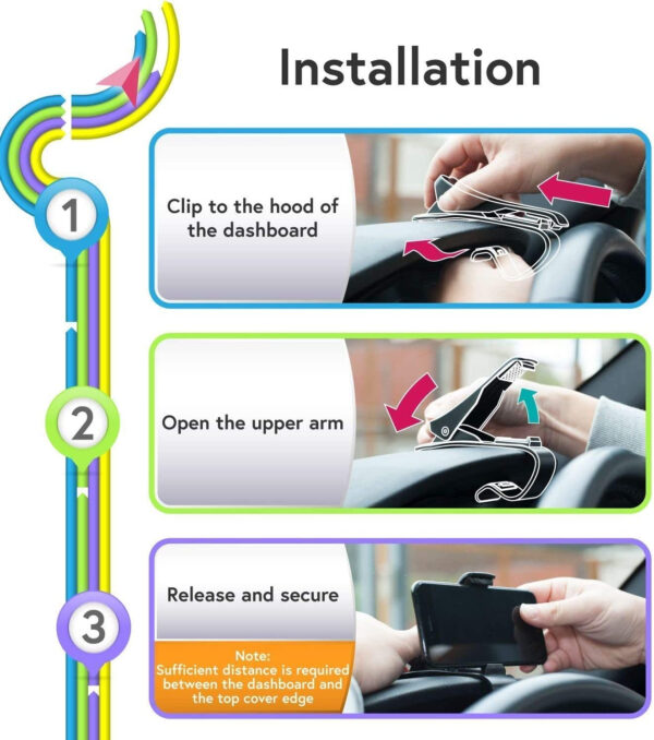 suport auto cu prindere pe bord pentru telefon model universal premium negru cbd coral best deals 602923