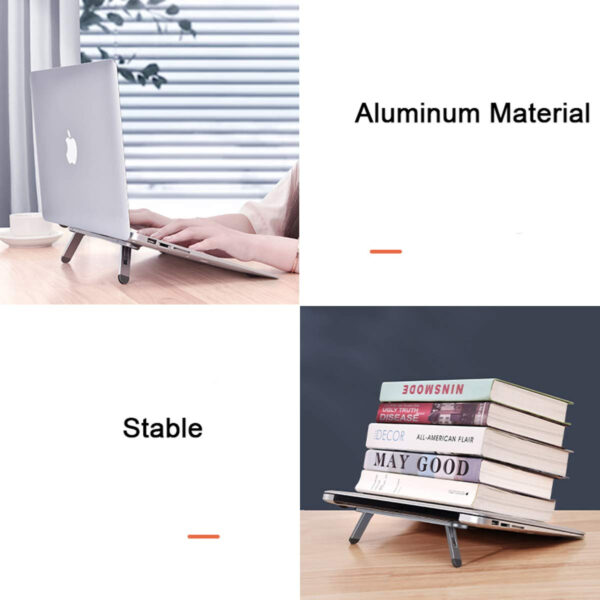 suport notebook sau laptop din aluminiu auto adeziv reglabil pe 4 nivele design premium universal cbd coral best deals 018830