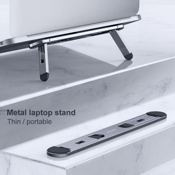 suport notebook sau laptop din aluminiu auto adeziv reglabil pe 4 nivele design premium universal cbd coral best deals 609552