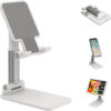 suport pentrutelefon smartphone sau tableta pentru masa sau birou portabil pliabil cu reglaj multiplu premium alb 033412